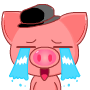 可爱的小傻猪qq表情-泪奔