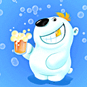 北极熊卡通qq表情-干杯