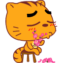 烤猫卡通qq表情包下载-掰花瓣