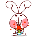 兔子吃萝卜可爱qq表情